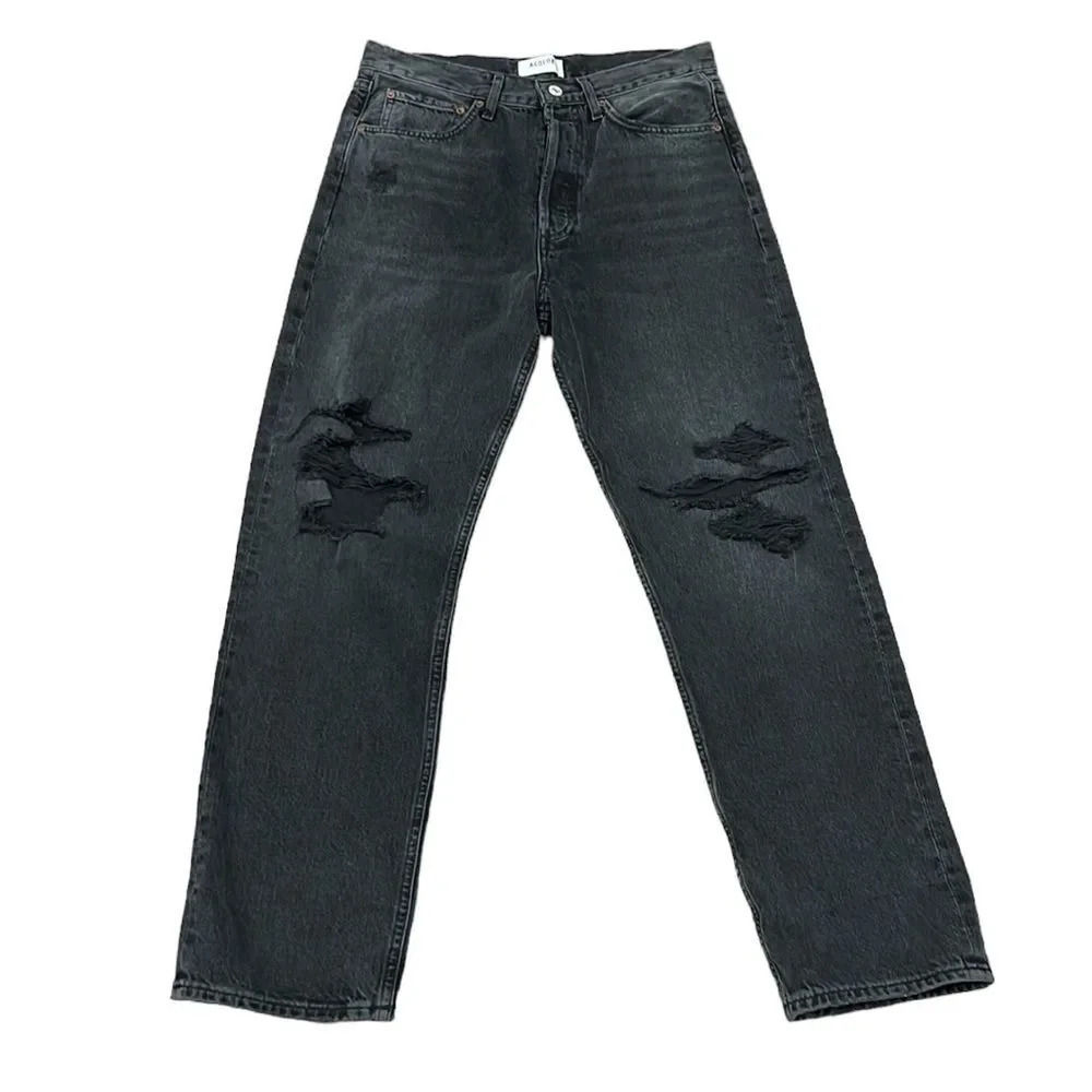 Agolde 90s jeans women’s black wash loose fit button fly size 27